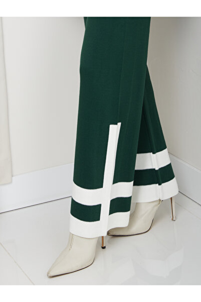 MY QILAM Women's Hijab Set Two Colors Half Turtleneck Knitwear Bottom Top Set Green