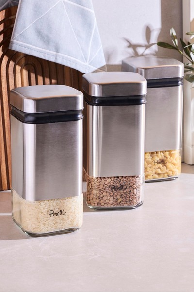 Perotti Cubic 3-Piece Storage Container and Jar Set