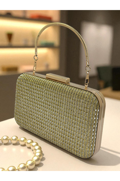 Wedding Fashion Gold Gold Color Glitter Wire Wrapping Women's Evening Dress Bag Wedding Engagement Graduation