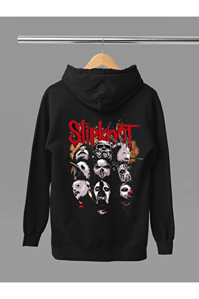 MAGORS Slipknot Printed Cotton Long Sleeve Ribbed 3-Ply Hooded Rock Sweatshirt