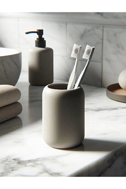 Vescarri حامل فرشاة أسنان دائري عصري - منظم حمام بسيط