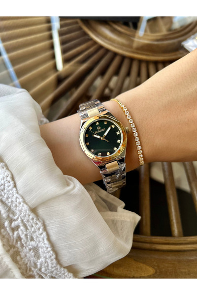 Homies Women's Wristwatch Green Gold-Silver Gold