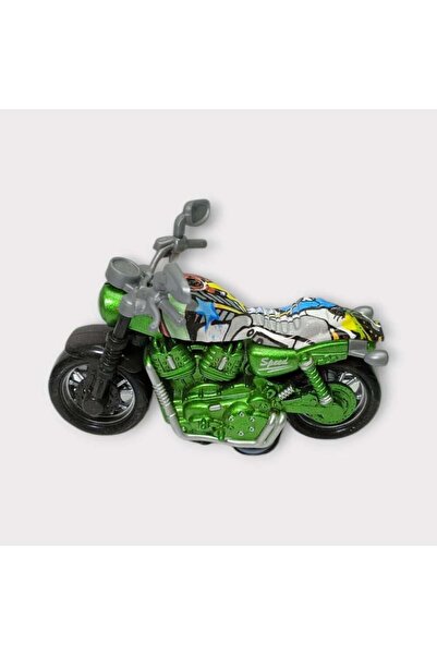 Happy Junior Pull Drop Custom Motorcycle 9 cm - Green