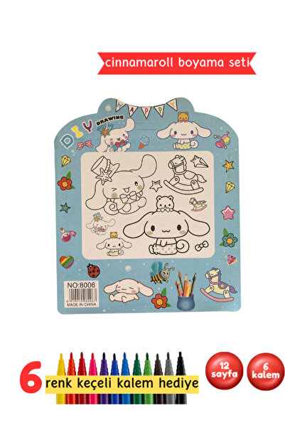 Pembe Yayınevi Cinnamoroll Boyama Seti - Çocuklar İçin Boyama Kartları