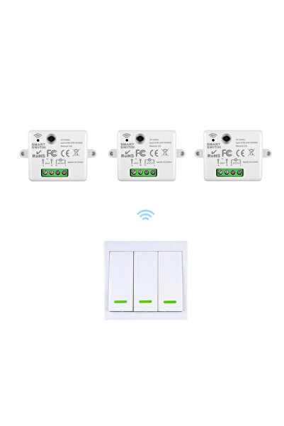 Choice6 مفتاح إضاءة لاسلكي ثلاثي المنافذ من سينفايا بتردد 433 هرتز، لوحة حائط...