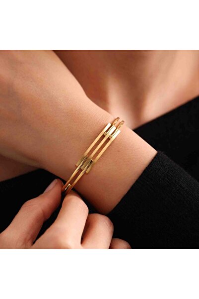 Sembol Gold Kaburga Kelepçe 14 Ayar Üç Sıra