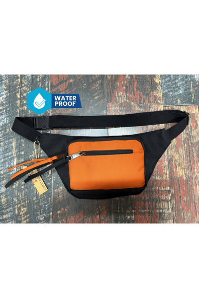 Street Bag Solid Color Waterproof Canvas Waist Bag Daily Travel Use
