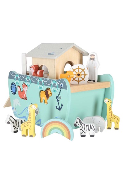 CIUPIGo Interactive Sorting Toy for Children - CIUPIGo® Wooden Noah's Ark, 16 Pieces, 28x21x15cm