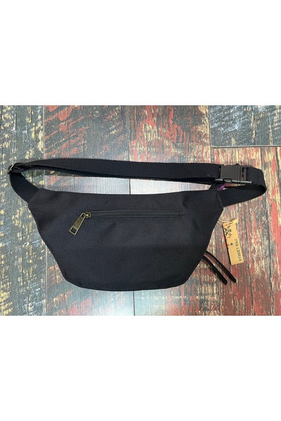 Street Bag Solid Color Waterproof Canvas Waist Bag Daily Travel Use