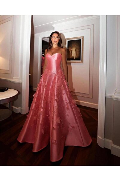 Fashion jewels Pink evening dress