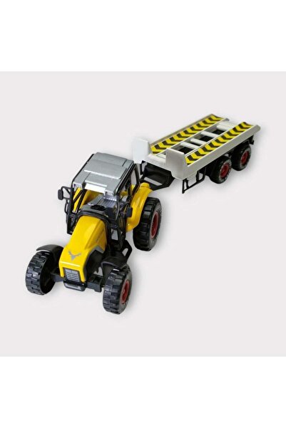 Happy Junior Tractor with Tow Trailer 25cm - Yellow Tow Truck