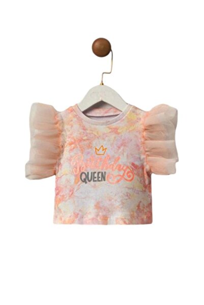 Dumledo Orange Sequin Skirt and T-Shirt 2-Piece Baby Girl & Kids Set