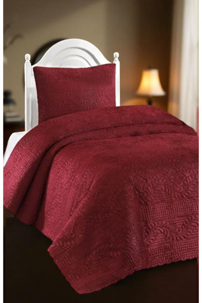 Muensu Bordo Çift Kişilik Örtüm, Microfiber Yatak Örtüsü, Yazlık İnce Kumaş, Ferah Yatak Örtüsü