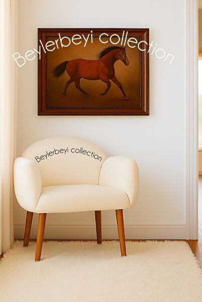 BEYLERBEYİ Makyaj masası pufu, krem rengi peluş kumaş, dekoratif puf, sırtlı ...