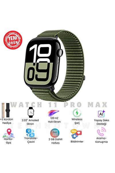 TECHNOTOWN Watch 11 Pro Max Akıllı Saat |ChatGPT |Temassız Ödeme | Mesaj Yanı...