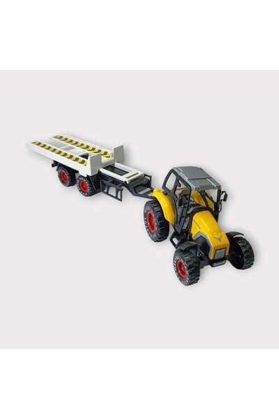 Happy Junior Tractor with Tow Trailer 25cm - Yellow Tow Truck