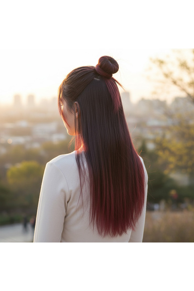 Ethab Ticaret فايبر سين فلات هاف مون + 2 سايد كليك / أحمر داكن