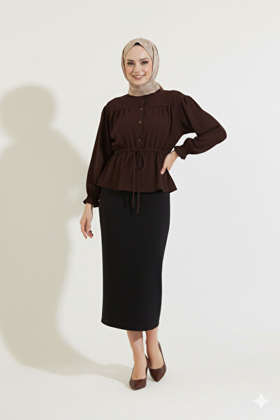 MODA Πουκάμισο πάνω από τη φούστα με κορδόνι στη μέση