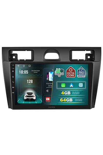 MaxTech Navigatie Ford Fiesta 2002-2008 dedicata, 4 GB Ram 64 GB Rom OctaCore, Carplay & Android auto