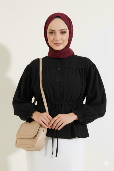 MODA Waist Gathered Skirt Top Shirt