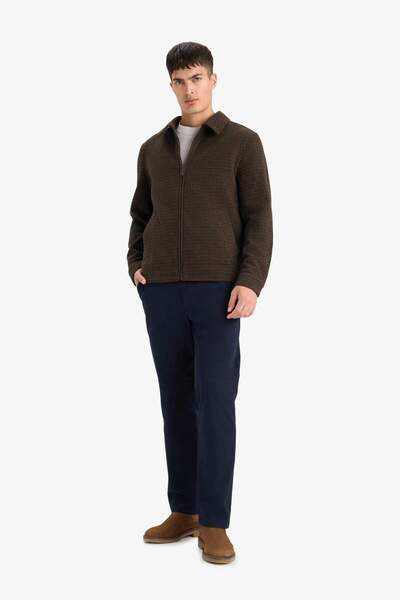 DeFacto Slim Fit Slim Fit Polo Collar Zippered Coat F0572Ax25Wn