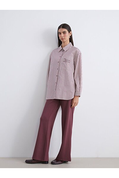 LC Waikiki LCW Modest Striped Oversize Poplin Women's Shirt Tunic