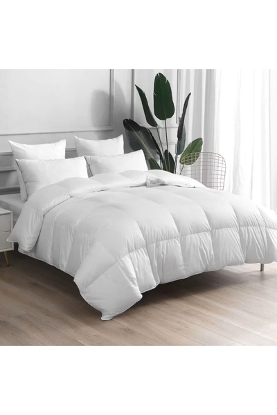 EMATTERIO White Quilted Duvet 200x220 cm, with 200g Siliconized Down, Hypoallergenic, Soft for 4 Seasons