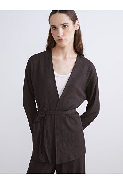LC Waikiki Shawl Collar Textured Women's Cardigan