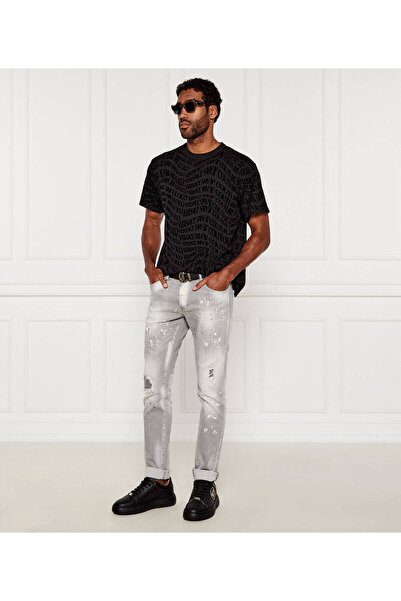 Versace Men's Regular Fit Round Neck Cotton Logo Printed Short Sleeve Black T-Shirt 79Gah6R0Js511-899