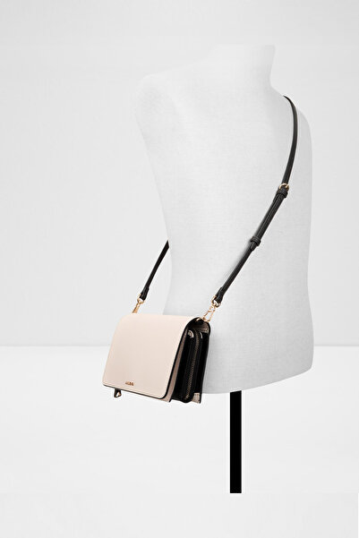 Aldo Saqui - Women's Medium Size Ecru Three-Compartment Detachable Adjustable Crossbody Bag