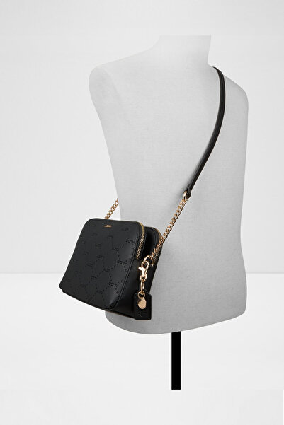 Aldo بيلادان - حقيبة كروس نسائية صغيرة الحجم باللون الأسود مكونة من ثلاثة أقسام