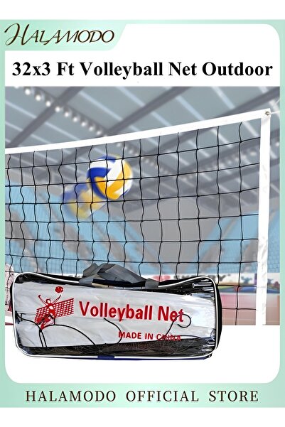 HALAMODO شبكة كرة طائرة خارجية متينة مقاس 32 × 3 أقدام، شبكة كرة طائرة شاطئية...