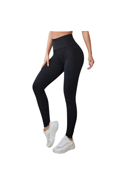 Fstyle Black full high waisted leggings, black sports leggings