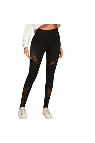 Fstyle Leggings with geometric mesh design