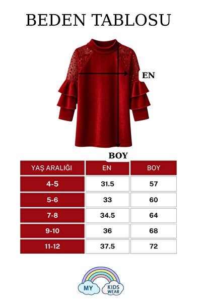My Kids Wear Girls' Velvet Children's Dress for Special Occasions 4-12 Years Old 12109