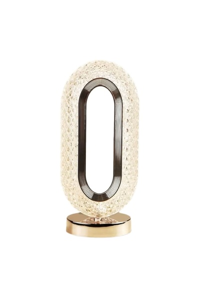 EMATTERIO USB Rechargeable Crystal LED Lamp, 3 Colors, Touch Control, Portable, Elegant Gold, 20cm