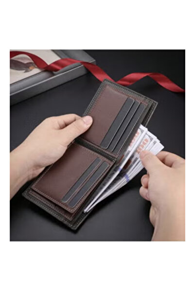 Fstyle New men's wallet with multiple pockets and features, attractive and in European and American style, short and casual