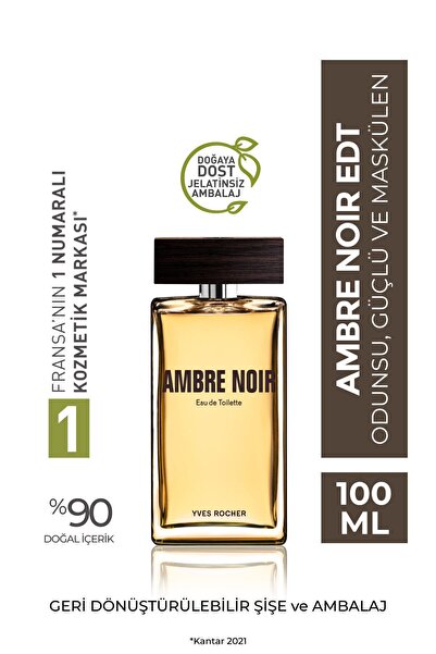 Yves Rocher Ambre Noir EDT 100ml kalıcı ve Sürükleyici Erkek Parfümü