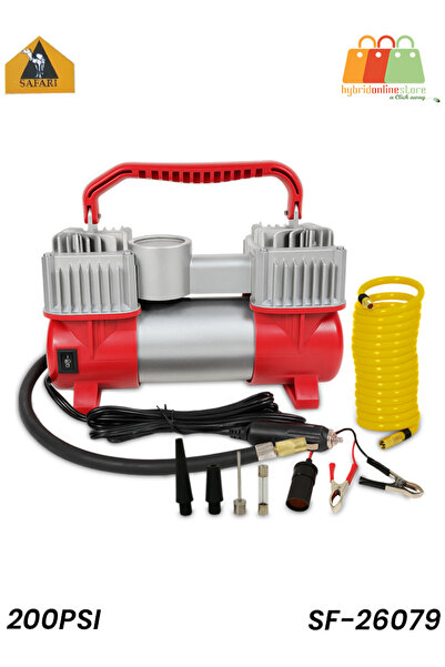 Safari ضاغط هواء أسطوانتين 200 رطل لكل بوصة مربعة 85 لترًا في الدقيقة 12 فولت...