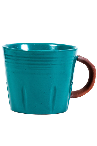 ONLY MUGS "Ocean Clay" ceramic mug – Deep turquoise design with rustic handle – 300 ml