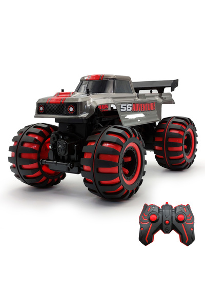 funsterz Neon Series Adventure RC Truck 1:12 Scale Silver Remote Control Car with LED Lights Battery