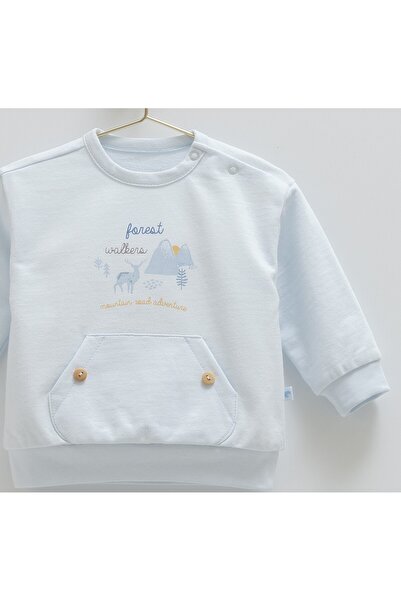 Caramell Baby Boy 2-Piece Seasonal Suit Interlock Fabric with Pocket Detail (3-24 Months) Color-Blue