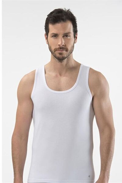 FAAL 121X6 Men's 6-Pack Combed Cotton Single Jersey Tank Top - White