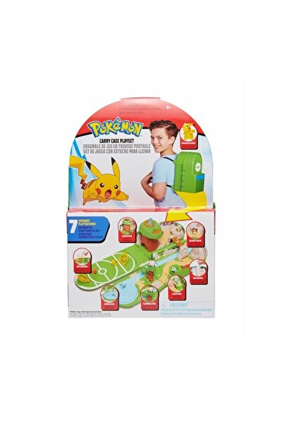 Pokémon Set 7 figurine Pokemon, cu ghiozdan si accesorii, 22.5 cm, multicolor