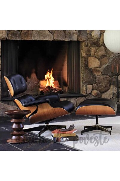 Lumini de Poveste Fotoliu relaxare Modern, piele naturala, negru