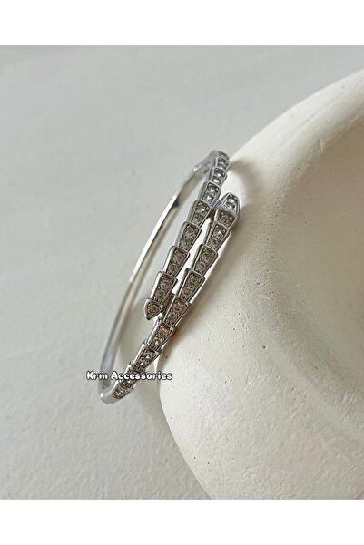 MZKRM YILAN KELEPÇE GÜMÜŞ RODYUM KAPLAMA