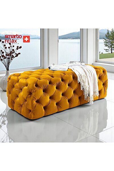 Smarto relax Soglio Kapitoneli Ayaksız Puf – Dekoratif 100x100x45 cm, Modern ...