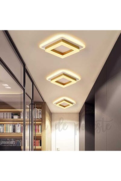 Lumini de Poveste Aplica LED 30W Wood Square Gold