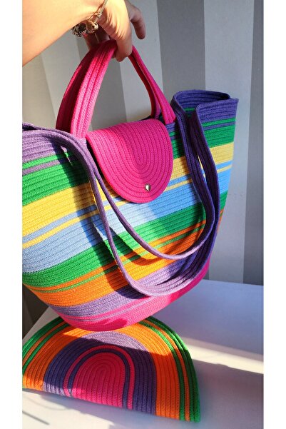 Yektayla Handmade, Set of 2 Beach Bags, Custom Design, Clutch Bag Shoulder Bag Hand Bag