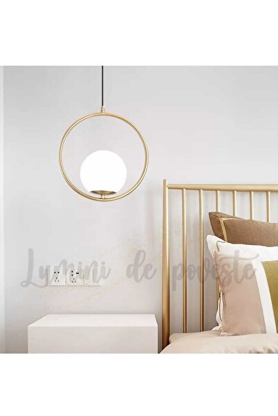 Lumini de Poveste Pendul LED Moon Round Gold